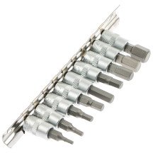 Definir dicas hexagonais 1/4 polegadas 9 peças
