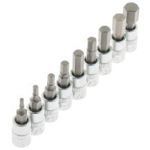 Conjunto soquetes de pontas sextavadas de 1/4 de polegada, 9 peças