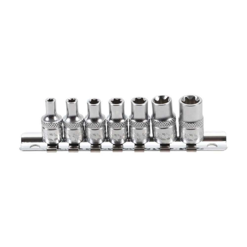 Juego llaves vaso E-Torx 1/4 E4 - E11 7 piezas Juego llaves vaso E-Torx 1/4 E4 - E11 7 piezas
