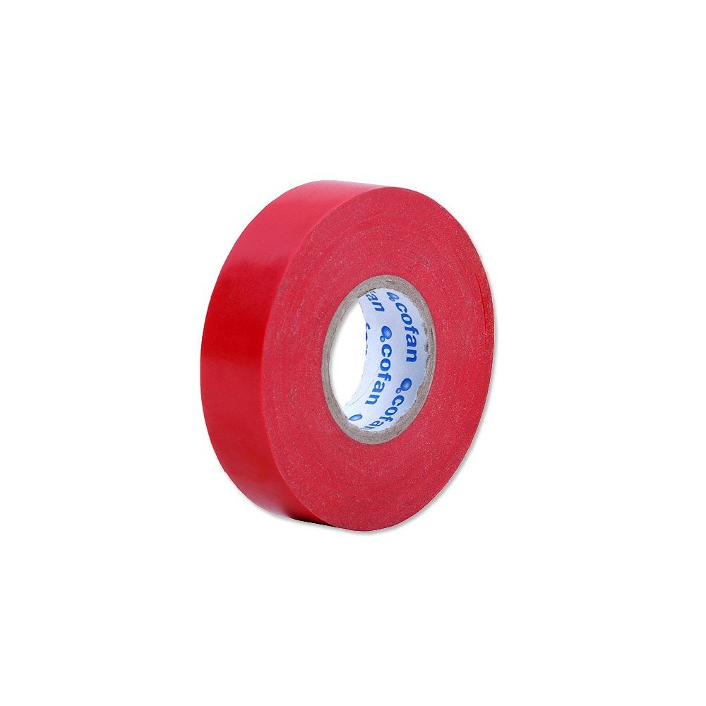 Fita de isolamento de PVC vermelho 20m x 19mm Fita de isolamento de PVC vermelho 20m x 19mm