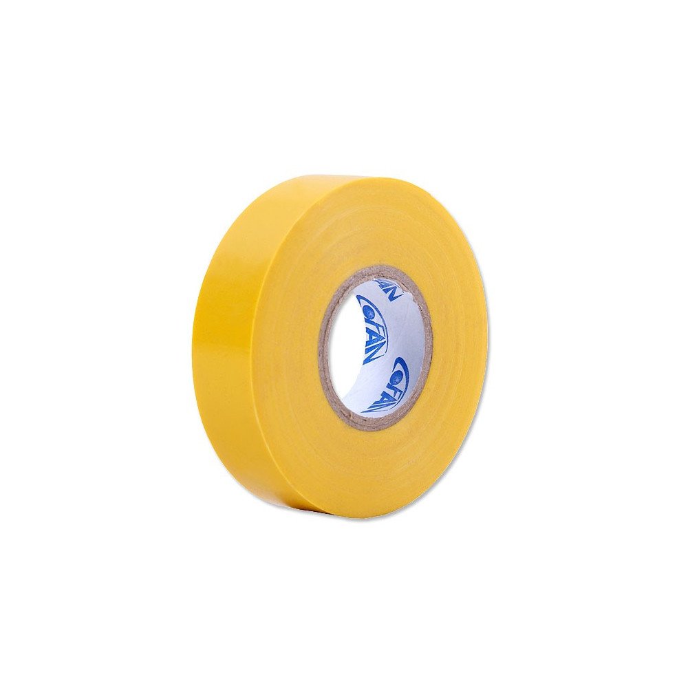 Fita de isolamento PVC amarelo 20m x 19mm Fita de isolamento PVC amarelo 20m x 19mm