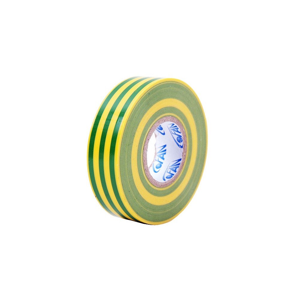 Fita de isolamento amarelo / PVC verde 20m x 19mm Fita de isolamento amarelo / PVC verde 20m x 19mm