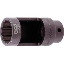 Vaso para injectores e sondas lambda, entrada 12,5 mm (1/2) 27 mm 12 faces, janela