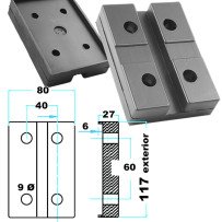Taco De Goma Elevador Rectangular 80x117mm
