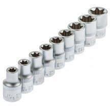 Jogo 9 copos 1/2 Torx curto