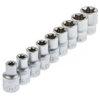 Jogo 9 copos 1/2 Torx curto