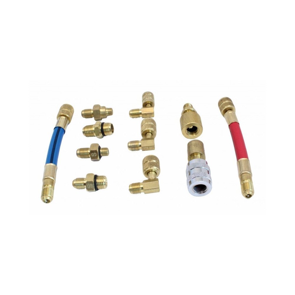 Kit de adaptadores para conexiones de carga de aire acondicionado R12 R134A Kit de adaptadores para conexiones de carga de aire acondicionado R12 R134A