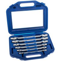 Conjunto de 6 chaves de soquete articuladas, 12 lados