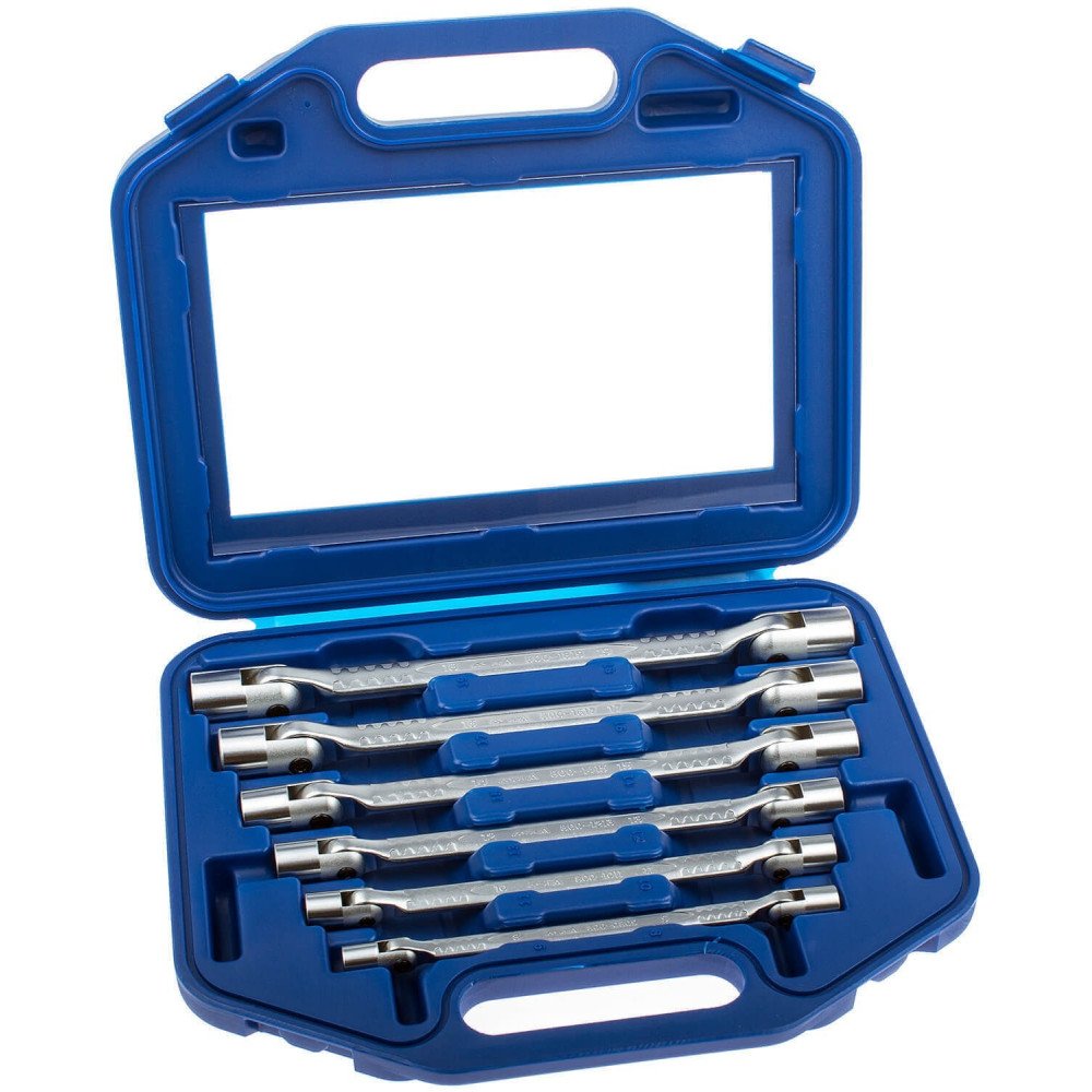 Conjunto de 6 chaves de soquete articuladas, 12 lados