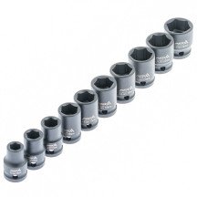 Juego 10 llaves de vaso de impacto cortos 1/2"