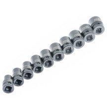 Juego 10 llaves de vaso de impacto cortos 1/2"