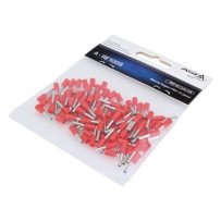 Terminal aislado para cable E1008 Rojo 100 Pcs