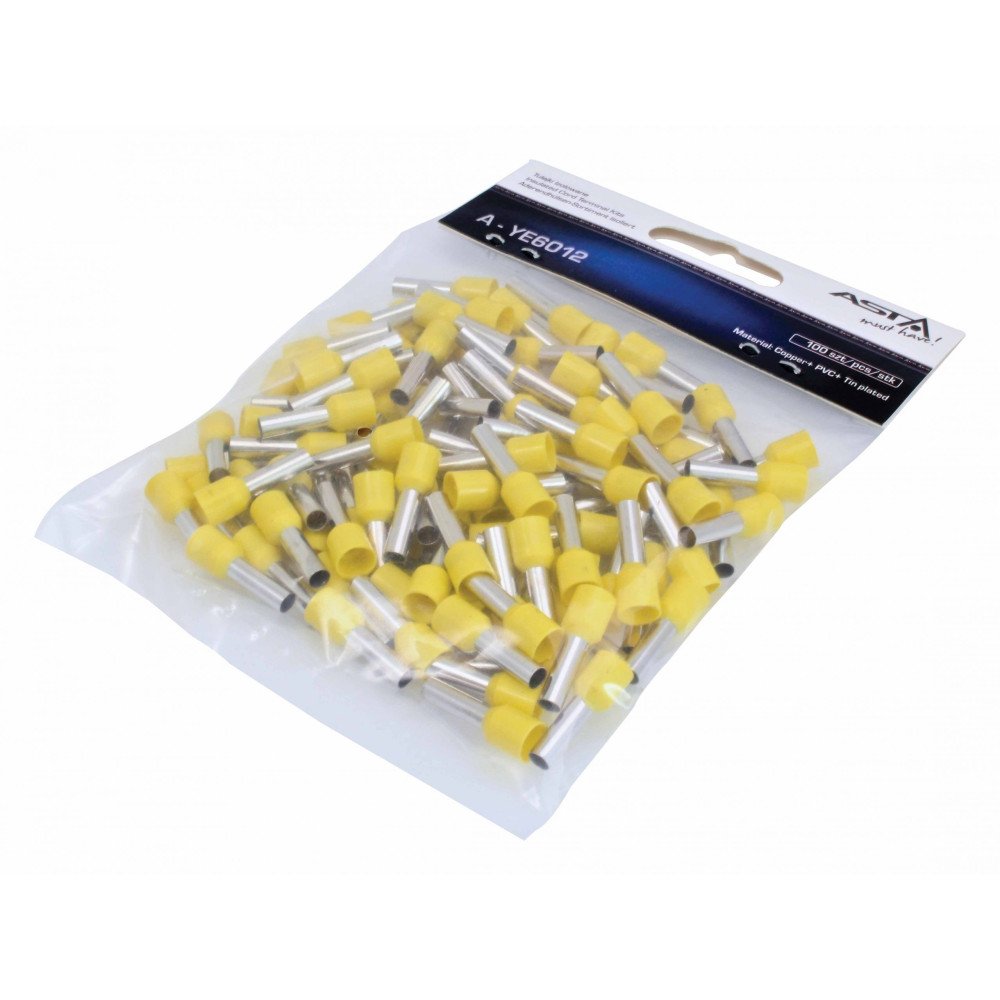 Terminal de cabo isolado E6012 Amarelo 100 Pcs