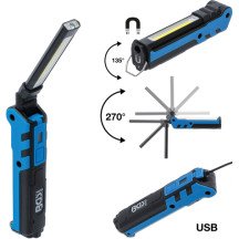 Luminária articulada LED COB de 5 W alimentada por bateria