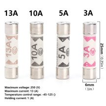 Sortimento do fusível cerâmico 10 peças