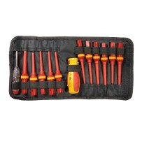 Conjunto de chaves de fenda VDE com lâminas intercambiáveis, 13 peças