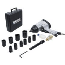 Chave de impacto de 1/2" com ferramentas de 312 Nm