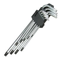 Juego 9 llaves Torx (T-Star), inviolables extra largas T10-50