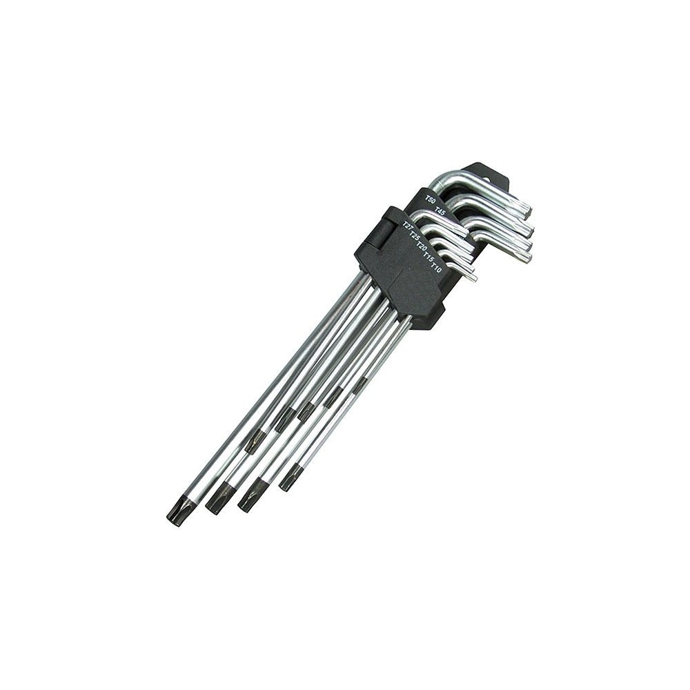 Jogo 9 chaves Torx (T-Star), extra longo inviolável T10-50