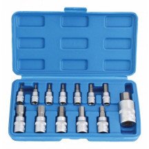 Juego de vasos punta hexagonales en pulgadas de 13 piezas