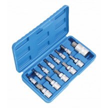 Juego de vasos punta hexagonales en pulgadas de 13 piezas