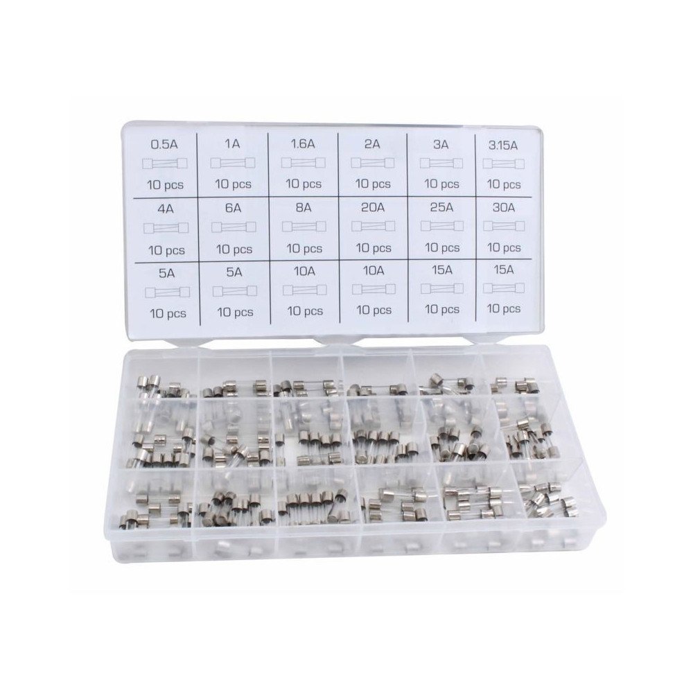 Fusíveis de vidro para 5X20mm - 180uds Fusíveis de vidro para 5X20mm - 180uds