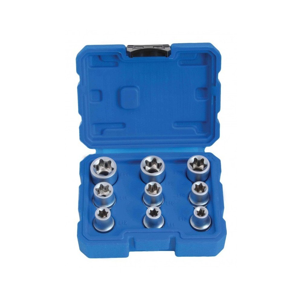 JUEGO DE LLAVES DE VASO E-TORX E10 - E 24 9 PIEZAS JUEGO DE LLAVES DE VASO E-TORX E10 - E 24 9 PIEZAS