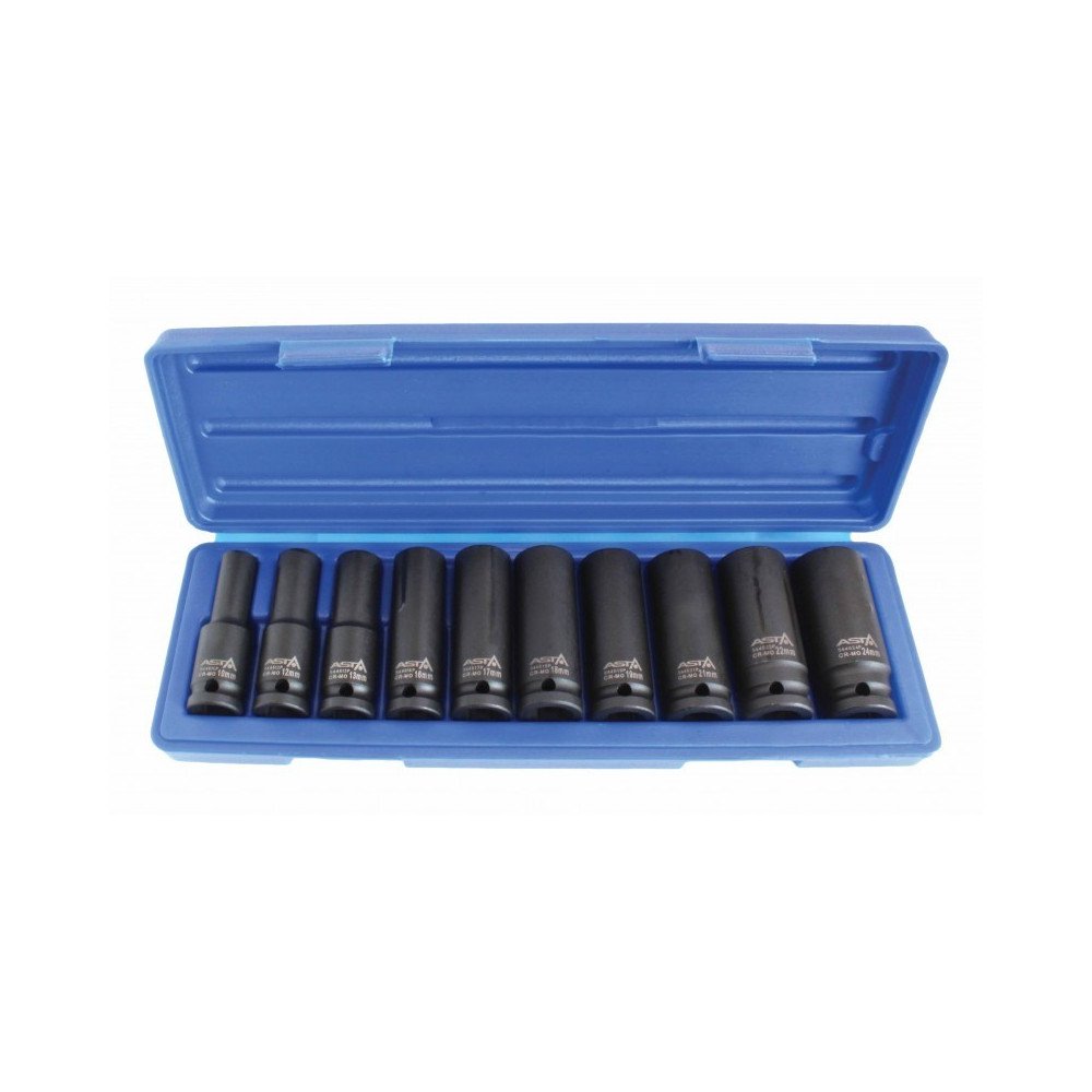 Jogo de 10 chaves de soquete de impacto longas de 1/2