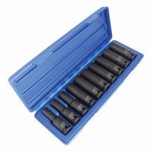 Jogo de 10 chaves de soquete de impacto longas de 1/2