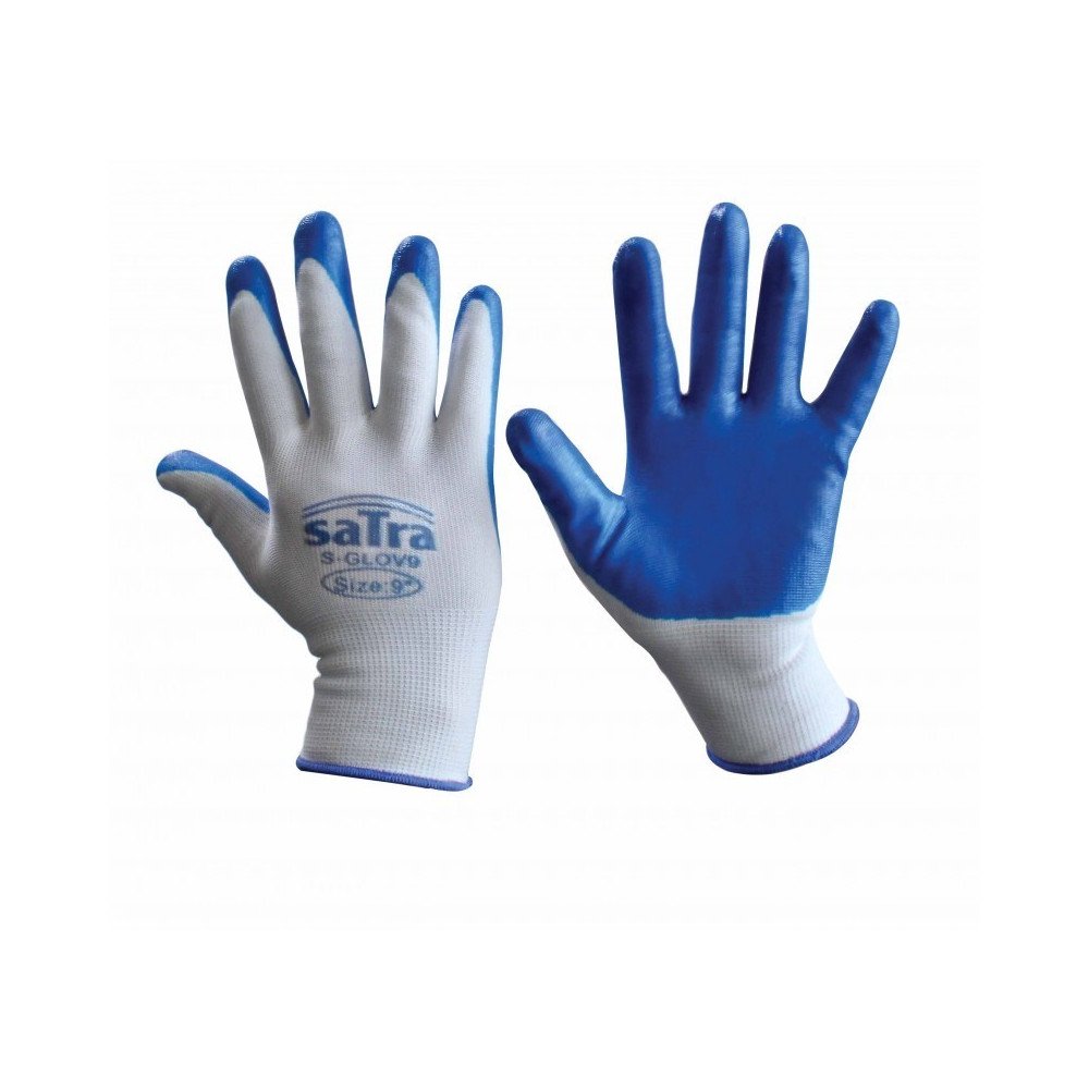 Luvas protetoras parcialmente cobertas por Nitrile T-9 (L)