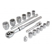 CONJUNTO DE CHAVES DE SOQUETE DE 6 VIAS DE 3/4" COM CATRACA TELESCÓPICA