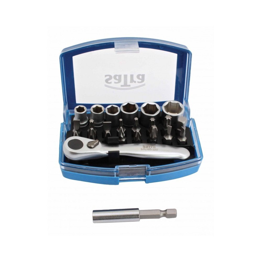 Pontas e soquetes de catraca 1/4 - conjunto de 24 peças