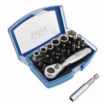 Pontas e soquetes de catraca 1/4 - conjunto de 24 peças