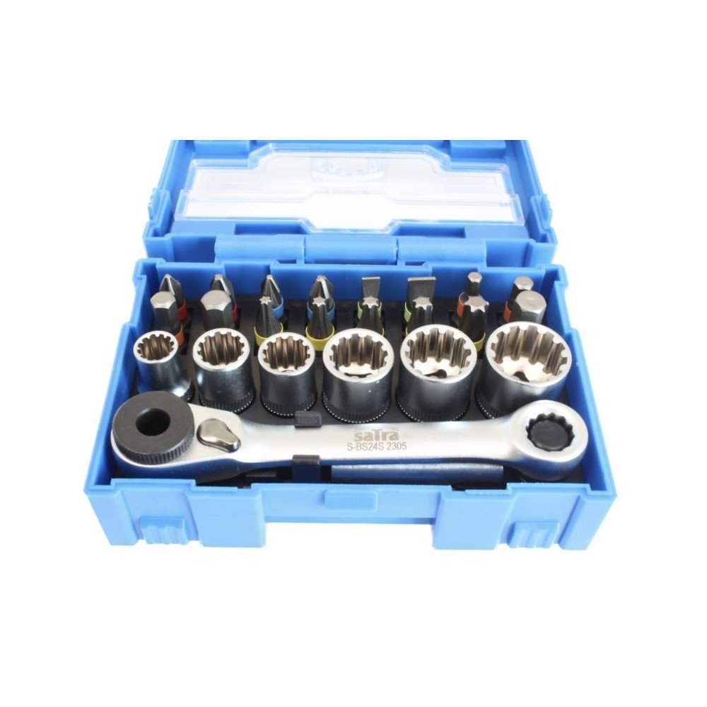 JOGO DE PONTAS E SOQUETES DE CATRACA DE 1/4" - 24 PEÇAS