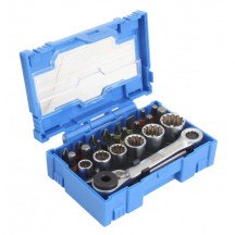 JOGO DE PONTAS E SOQUETES DE CATRACA DE 1/4" - 24 PEÇAS