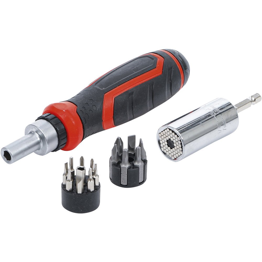 Jogo de ponta de precisão / chaves de vidro multimedida Δ com alça giratória para dicas, reversível Δ 17 peças