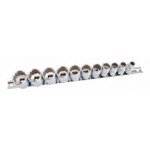 CONJUNTO DE SOQUETES DE 3/8 POLEGADAS 12 LADOS - 11 PEÇAS