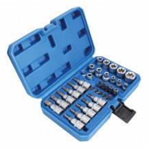 SOQUETES 3/8- TORX JOGO DE 34 ELEMENTOS.