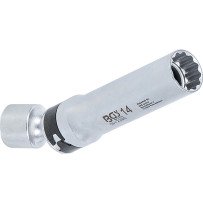 Vaso para bujías articulado 12 caras con muelle de retención 14 mm