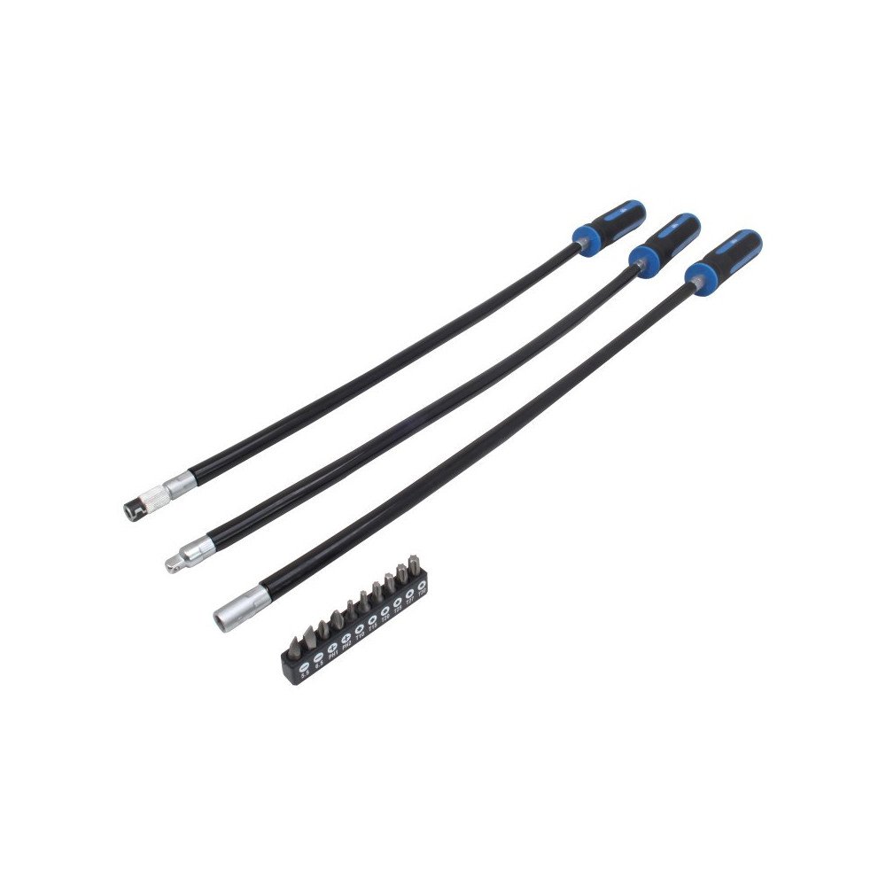 JUEGO DE DESTORNILLADORES DE EJE FLEXIBLE DE 13 PIEZAS CON PUNTAS