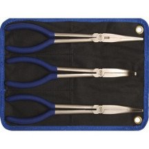Conjunto de 3 alicates de bico longo, 0° - 45° - 90°