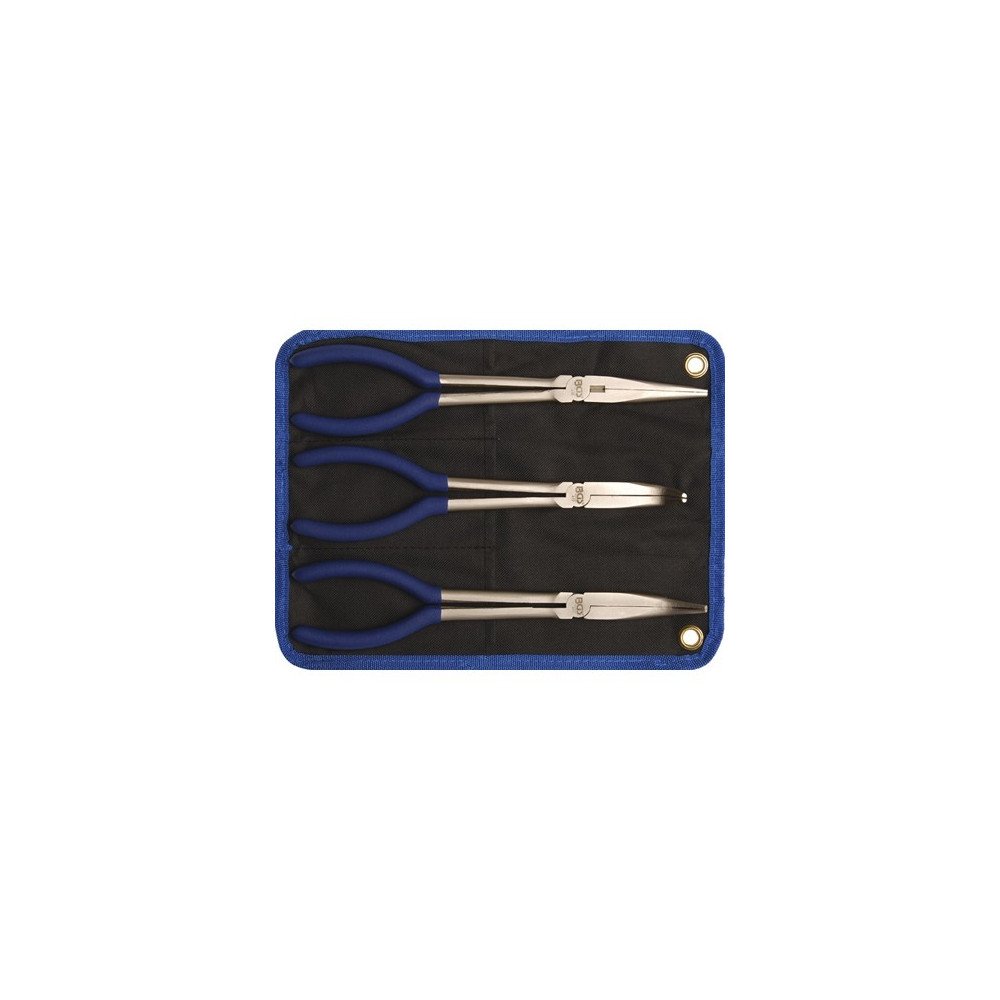 Conjunto de 3 alicates de bico longo, 0° - 45° - 90° Conjunto de 3 alicates de bico longo, 0° - 45° - 90°