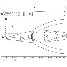 Reta Circlip Straight Street 175mm | BGS Technic 447-3