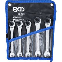 Juego de llaves combinadas con carraca | abierta | 5 piezas