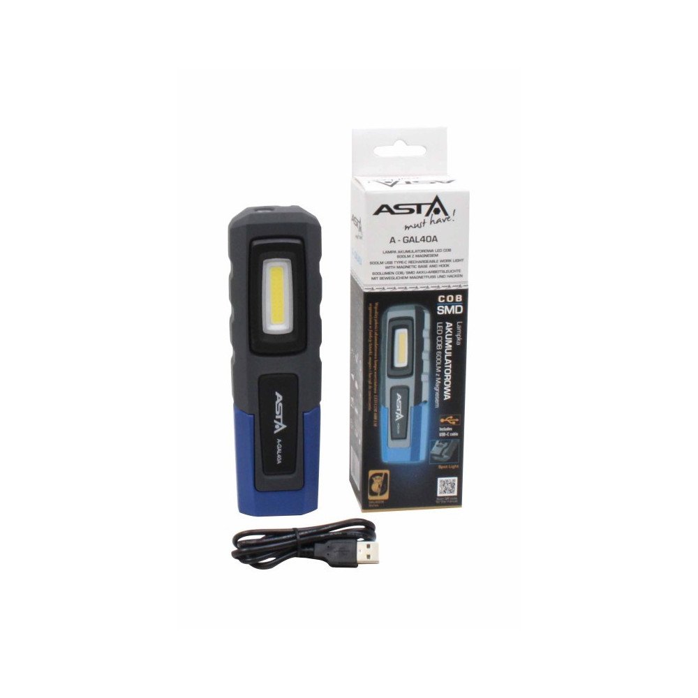 Lámpara LED Recargable para Taller con Imán y Gancho -  600LM