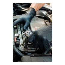 Luvas nitrile preto textura de diamante 100 uds tamanho l