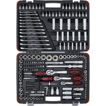 Conjunto de chaves de vidro | Entrada 6,3 mm (1/4) / 10 mm (3/8) / 12,5 mm (1/2) | 216 peças