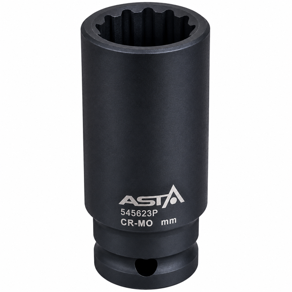 Llave vaso de impacto 1/2 multicaras largo 18mm.