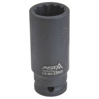 Vaso Largo Impacto 23mm 1/2" 12 Caras Cr-Mo