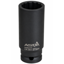Vidro de impacto longo 27 mm 12 rosto 1/2 "CR-MO profissional